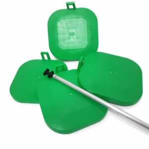 Jack pads and positioning rod